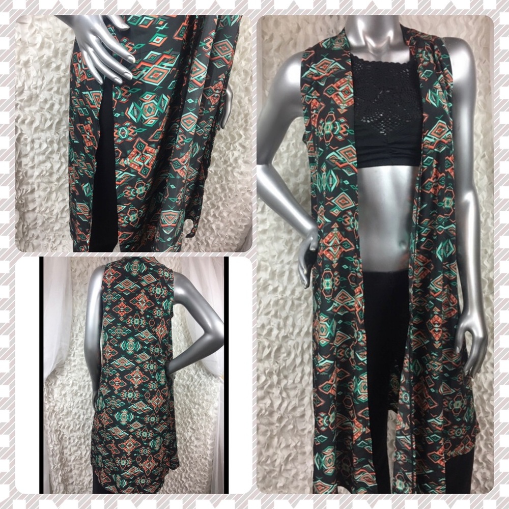 LULAROE | Joy Vest Colorful Aztec Duster Top